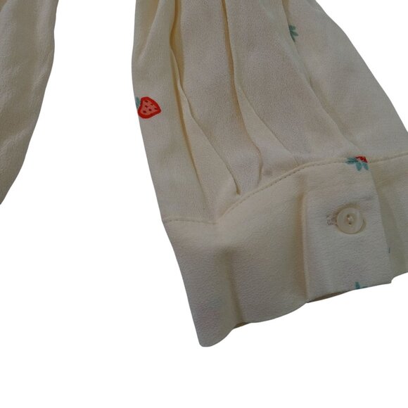 LC Lauren Conrad Button Up Tie Blouse Long Sleeve Strawberry Pink Women Size L - Picture 3 of 12